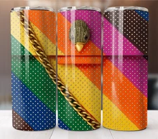 Trendy Colorful Bag Print Tumbler — Fashion Accessory Inspired 20oz Cup Gift