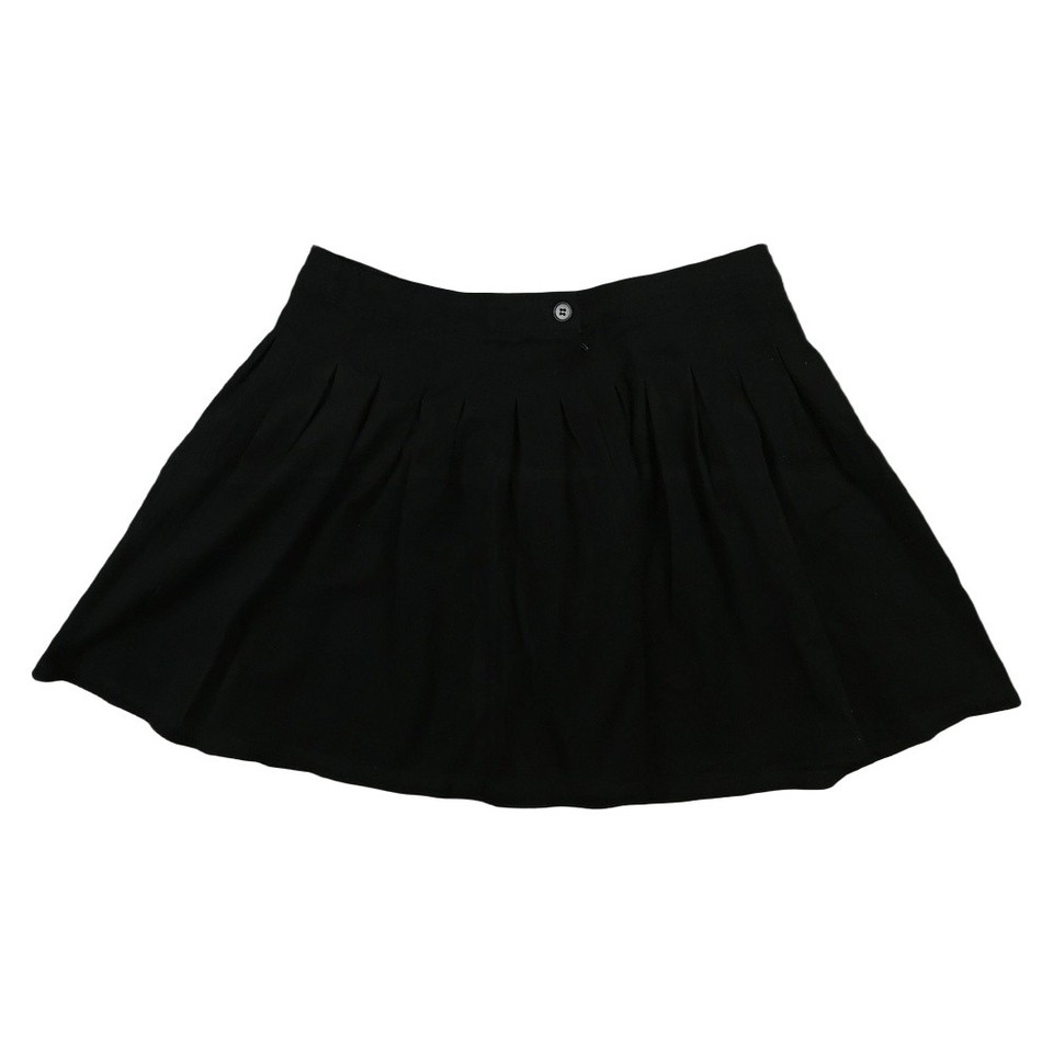 Dangerfield Skirt Womens 16 Black Button Pleated Twill Gothic Short Circle 16