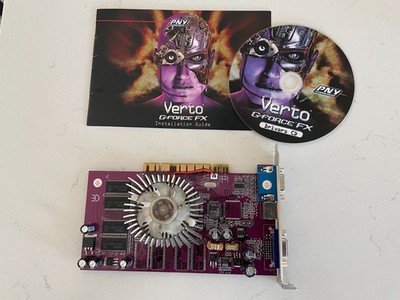 PNY Verto GeForce FX 5200 PCI 128MB DDR Video Card Dual VGA TV-Out + Original Dr