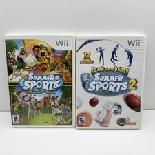Summer Sports Paradise Island & Summer Sports 2 Nintendo Wii Cleaned Tested CIB