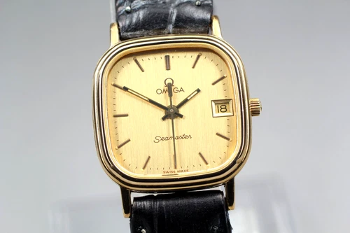 [Near MINT] Omega Seamaster Cal.1426 Quartz Square date Gold Women's  From JAPAN
