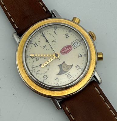 VINTAGE BUGATTI AUTOMATIC MOVEMENT CHRONOGRAPH VALJOUX 7750 38 MM
