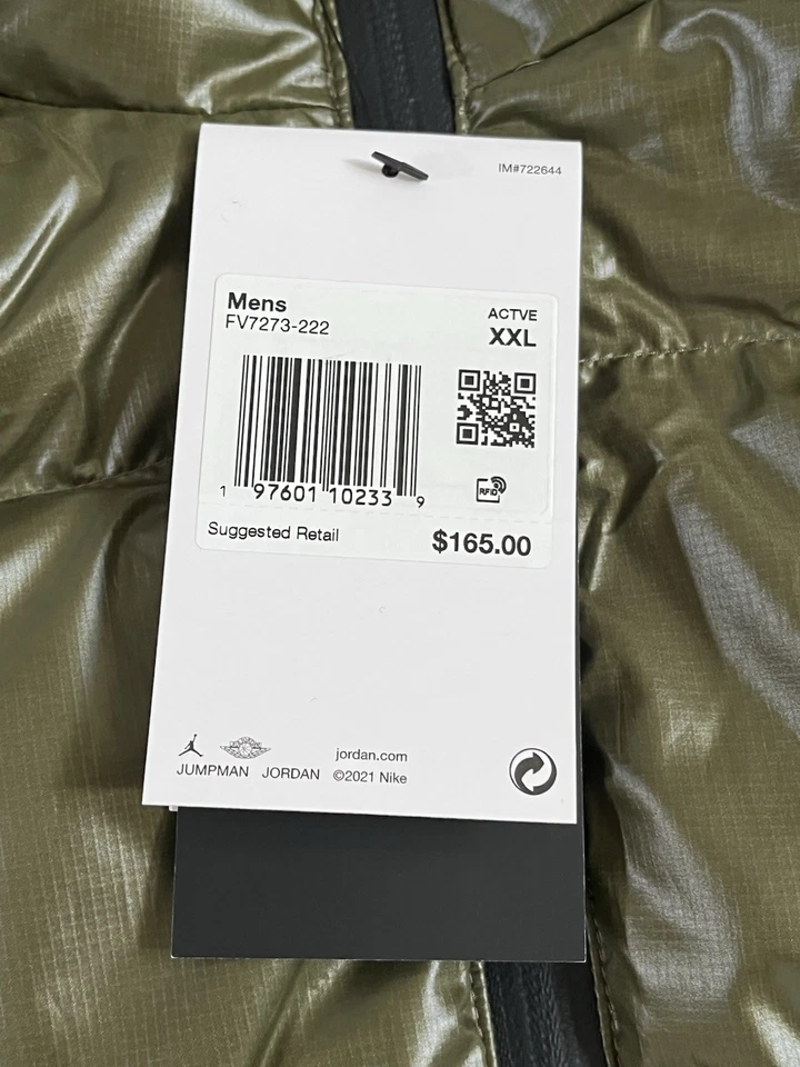 Jordan Flight Therma Fit Down Vest ‘Green’ (size mens XXL) - Image 3 of 4