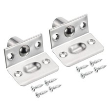 2Pcs Steel Closet Door Ball Catch with Strike Ball Latch Hardware Silver