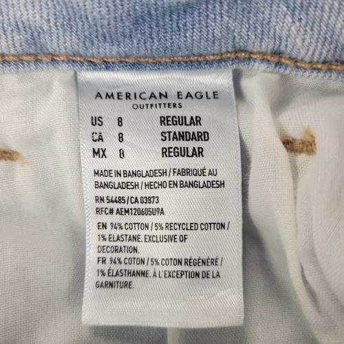 American Eagle Jeans Mom Straight Leg Jeans Light Wash Blue Women's Size 8 - Picture 11 of 14
