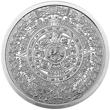 5 oz Aztec Calendar Silver Round (New) 80.17 per troy oz