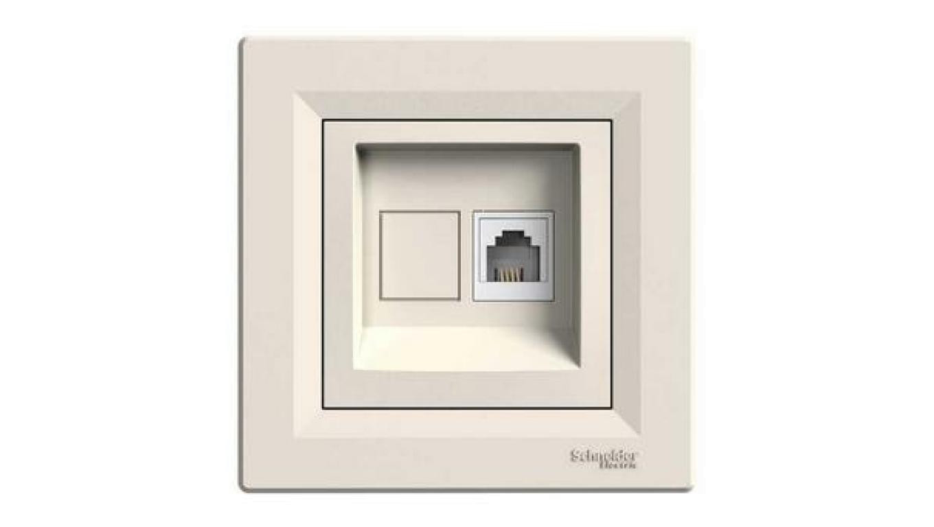 ASFORA Single telephone socket RJ11 cream EPH4100123 /T2UK