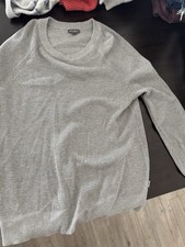 Eddie Bauer Women  s Solid Gray Waffle-Knit Crew Neck Pullover Sweater Size L