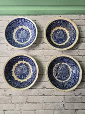 Mason's Vista Blue Rimmed Soup Bowl  / set of 4