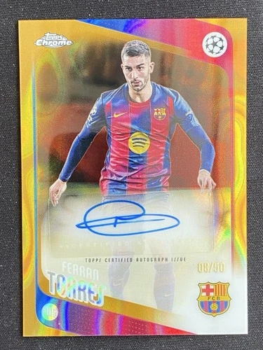 Ferran Torres 2025-26 Topps Chrome UCC Gold Lava Refractor Auto /50 #CA-FT
