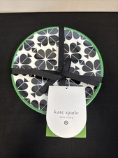 Kate Spade Salad Plate Set of 4 Plates Melamine Home Decor Design FLAWED