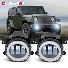 4 Inch Pair Round Bumper Led Fog Lights Driving Lamps Fit Jeep Wrangler Jk Dodge 4 Inch Pair Round Bumper Led Fog Lights Driving Lamps Fit Jeep Wrangler Jk Dodge