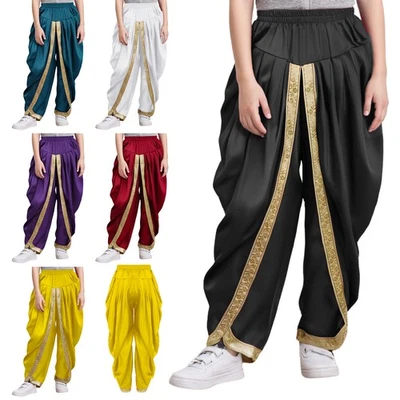UK Kids Boys India Hippie Dhoti Pants Halloween Cosplay Draped Baggy Trousers