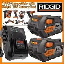 2PACK For Ridgid 18V R840085 8.0Ah Lithium-ion Battery /Charger 18Volt R840087