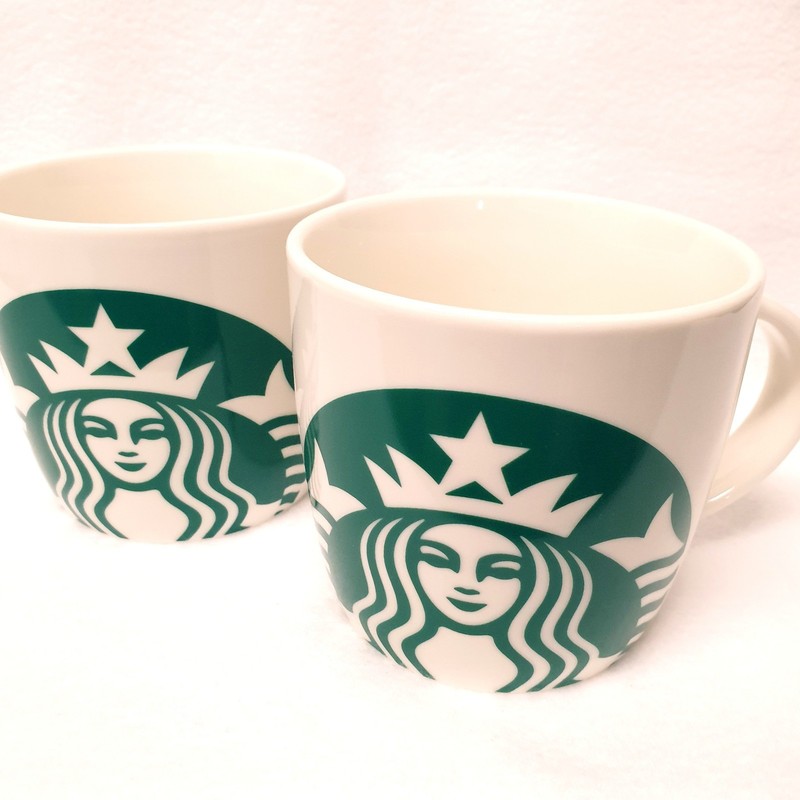 STARBUCKS 2017 Limited Edition LARGE MERMAID LOGO Mug Set Of 2 (14oz.) NEW!! 