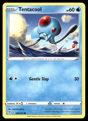 Tentacool 026/203 Common Evolving Skies Pokemon Near Mint