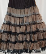 Vintage Fantasy Lingerie S Tiered Underskirt Black, Pink Tulle Unlined Petticoat