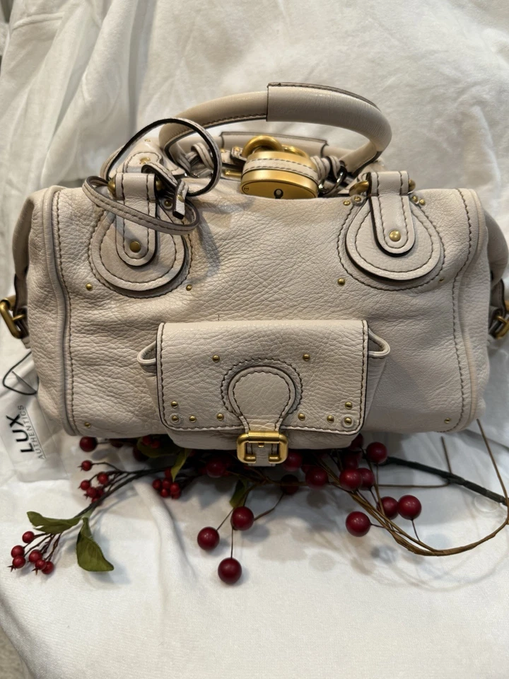 Authentic Chloe Paddington Beige Handbag Shoulder Bag Gold hardware Padlock Key - Image 2 of 4
