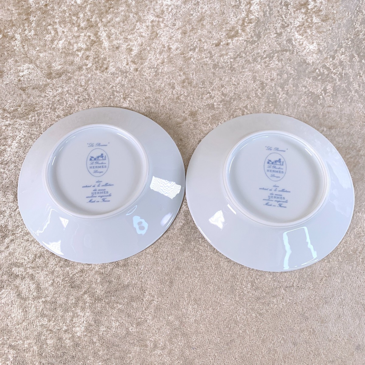 Vintage Hermes Tea Cup & Saucer LES PIVOINES Blossom Rare Blue