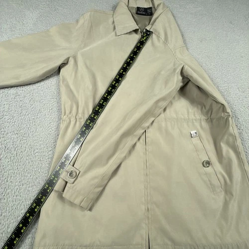 Vintage Mercedes Benz Jacket Mens Large Beige Windbreaker Coat Full Zip Lined image 7