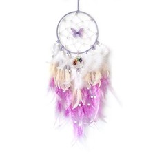 Purple Dream Catcher Wall Decor Feather Dream Catchers with Crystal Tree of L...