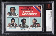 1975 Topps Team Leaders Spencer Haywood Archie Clark Slick Watts BVG 5 HOF 0q3