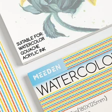 Watercolor Paper Block, 100% Cotton Watercolor Paper Pad of 20 Sheets, 140lb/...