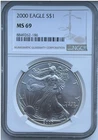 2000 Silver Eagle - NGC MS69