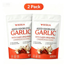 2 Pack Resilia Odorless Aged Garlic Extract 600mg 60 Softgels New Sealed