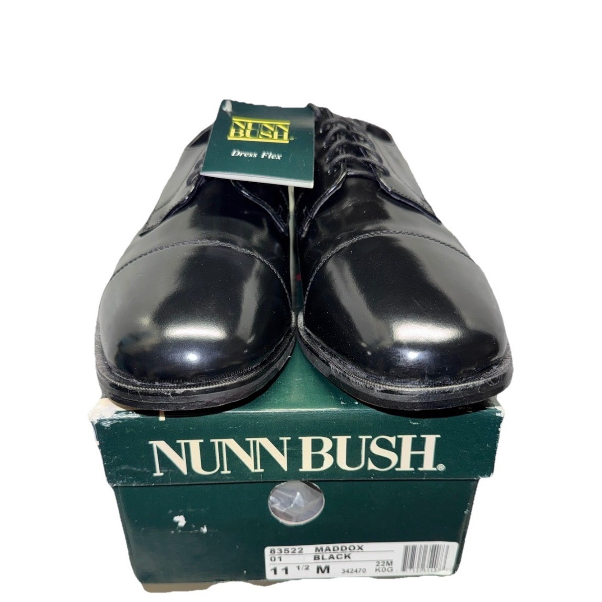 Nunn Bush Maddox Cap Toe Oxford Dress Shoes Black Leather Mens Size 11.5 M