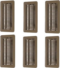 Hartford Ventilation 4" x 10" Floor Vent Covers Brown 6 Pack - Heavy Duty Walkab