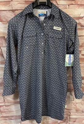 Magellan Outdoors Long Sleeved Polkadot Classic Fit Fish Gear Dress. Size: M NEW