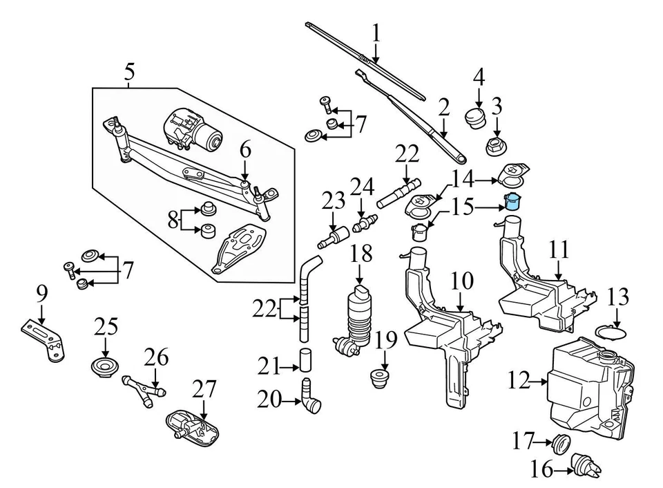 1992-1994 2000-2002 2004-2006 AUDI S4 - Parabrisas Lavadora TANQUE Colador Foto 3 de 4
