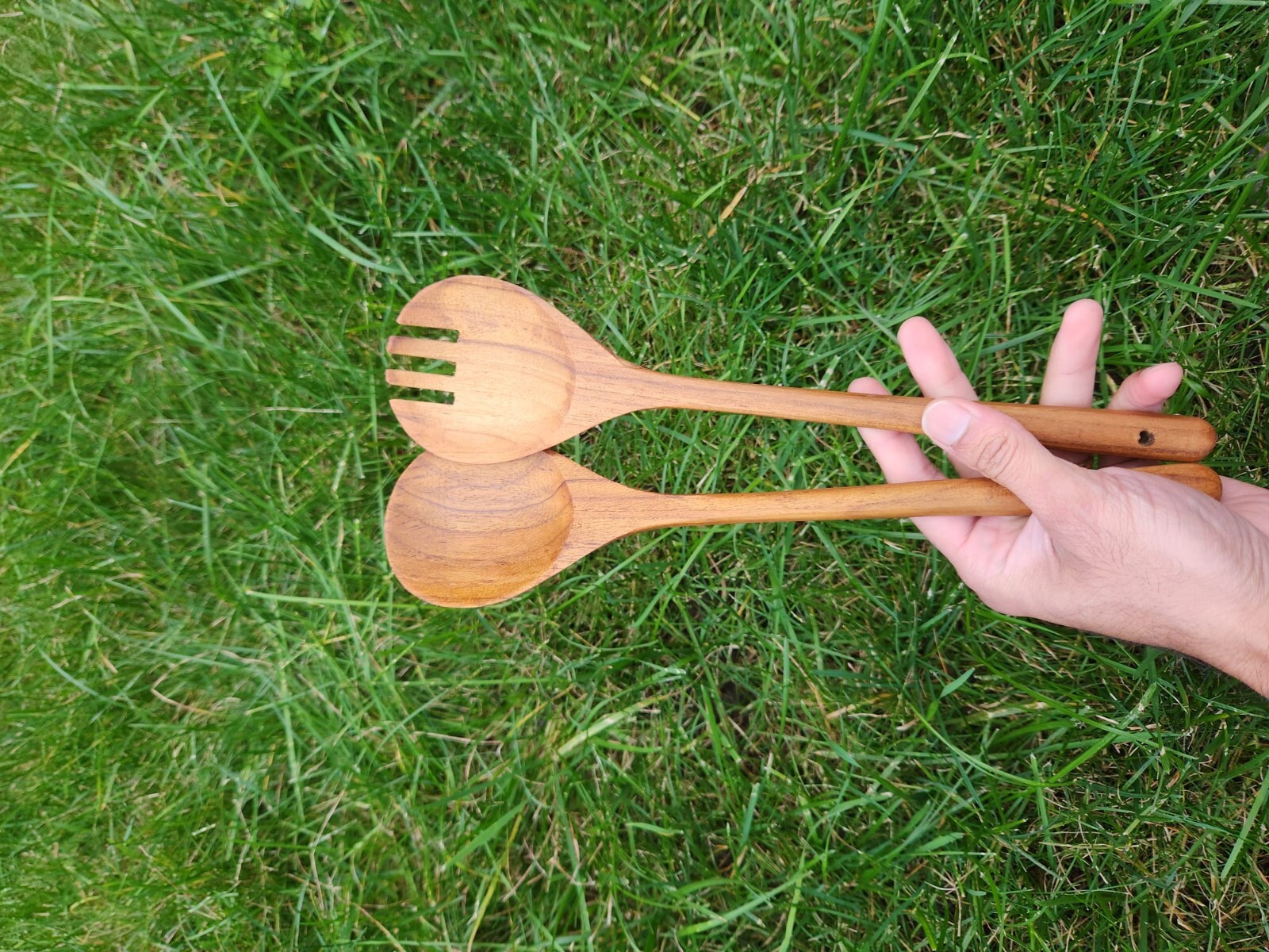Teak Wood Salad Spoon and Fork, Salad Servers, Wooden Servin