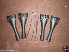 25 PCs Carbon Fiber Violin Tail Piece with Fine tuner 3/4  25 PCs Tail guts