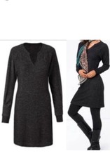 CAbi sweater Dress Long Ruched Sleeves Pullover Soft Stretch career office #3829