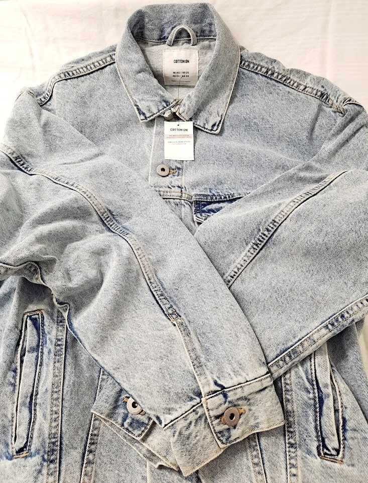 Oversized denim jacket cotton cheap on