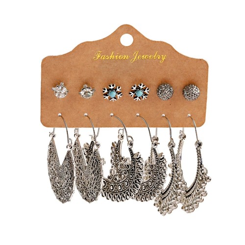 3Pcs Boho Ethnic Dangle/Round Earrings For Women Vintage Fashion Earrings Sets - Picture 30 of 58