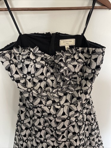 Moulinette Soeurs Dress Women Sz 4 Strapless Fit and Flare party prom silk trim - Picture 2 of 23