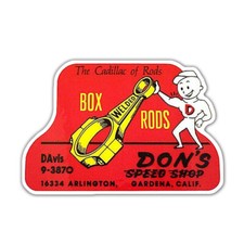 Dons Speed Shop Old 1950s Vintage Sticker Decal