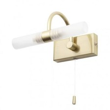 Litecraft Crista Wall Light Bathroom IP44 2 Arm With Pull Switch - 3 Colours    