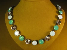 MARIANA NECKLACE SWAROVSKI CRYSTALS Green Opal SPL MOSAIC Multi Gift Designer