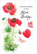 Happy 50TH BIRTHDAY Card FOR 50 YEAR OLD WOMAN   Warm Wishes by Akythan   