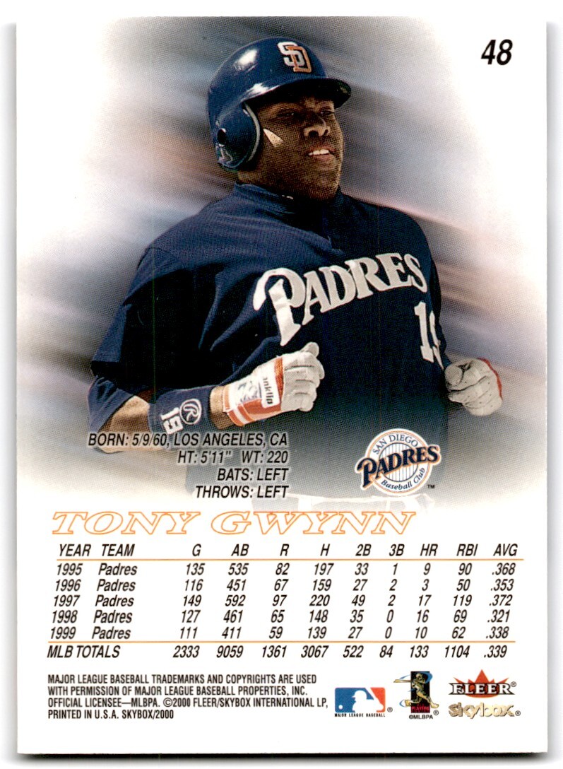 2000 Fleer Skybox Tony Gwynn San Diego Padres #48 | eBay