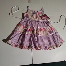 Blueberi boulevard purple sleeveless floral plaid dress 18M girls NWT