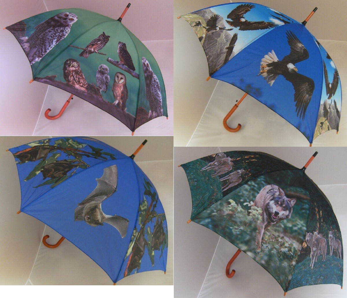 1 Stockschirm Eule Adler Fledermaus Wolf Schirm Schirme  