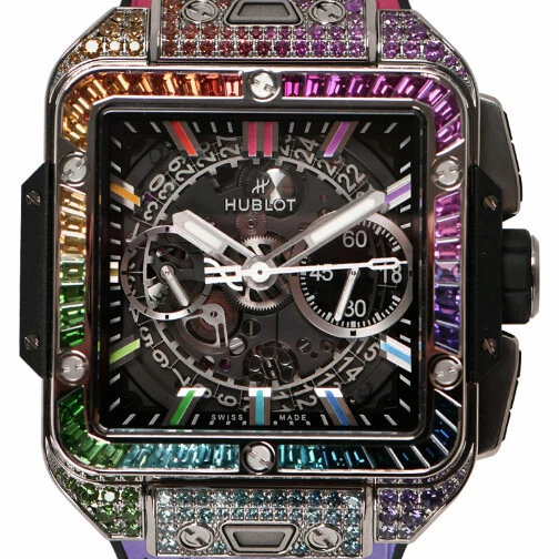 Hublot — HUBLOT  -  Square Bang Unico Titanium Rainbow