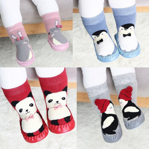 Infant Baby Girl Boy Toddler Anti-slip Warm Slippers Sock Cotton Crib Shoes UK. - Picture 1 of 9