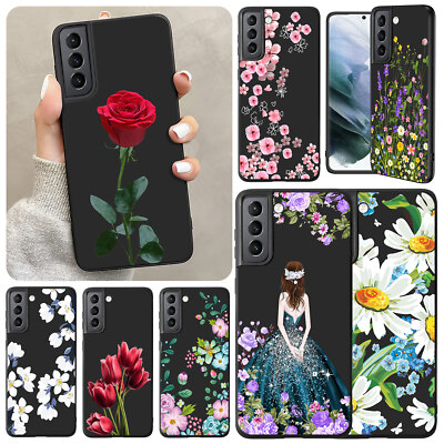 Case For Samsung Galaxy S24 Ultra S23 FE S25 S26 Elegant Flower Soft Phone Cover
