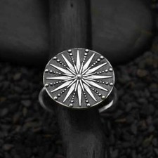 Sterling Silver Sun Mandala Ring Size 5-9